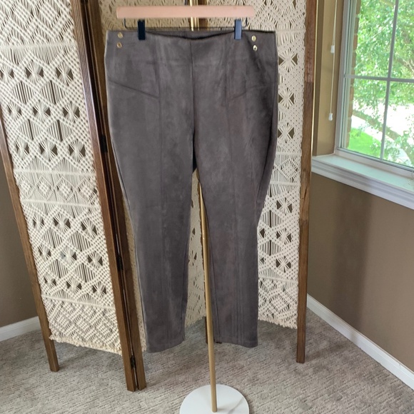 Andrew March taupe faux‎ suede pants XL NWT - Picture 1 of 9